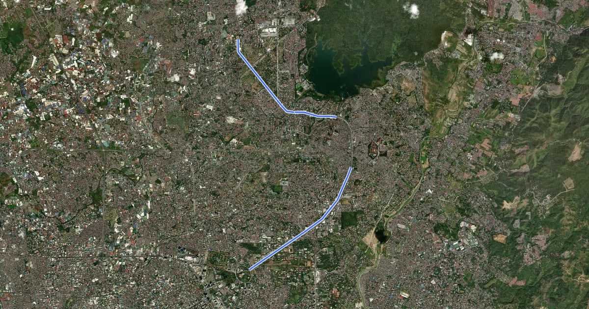 Маршрут Commonwealth Avenue Bicycle Lanes (southbound) на спутниковом снимке