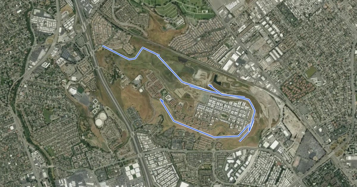 Маршрут Communications Hill Trail на спутниковом снимке