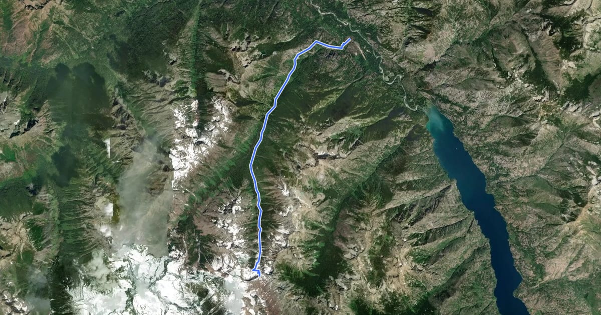 Маршрут Company Creek Trail на спутниковом снимке