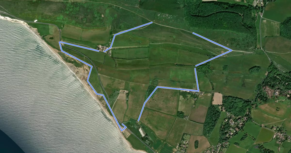 Маршрут Compton Trail, Isle of Wight на спутниковом снимке