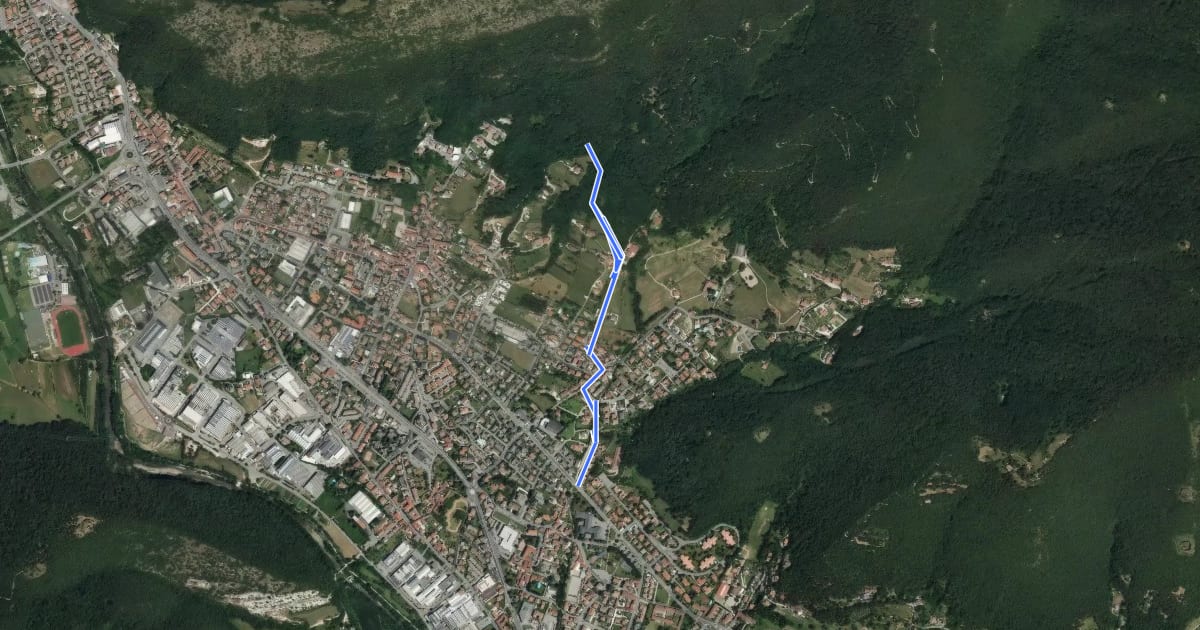 Маршрут Concesio (Sant'Andrea) - Monte Verdura (Innesto Sentiero G) на спутниковом снимке