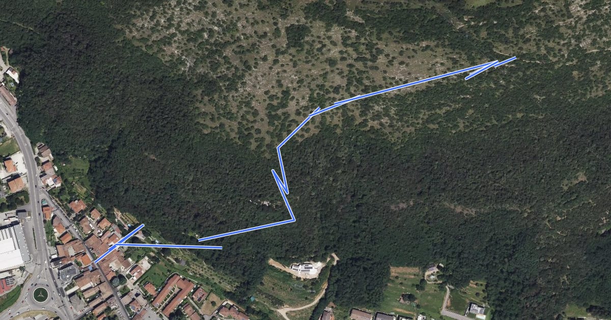 Маршрут Concesio (Vicolo Verdura) - Monte Verdura (Innesto Sentiero da Pieve) на спутниковом снимке
