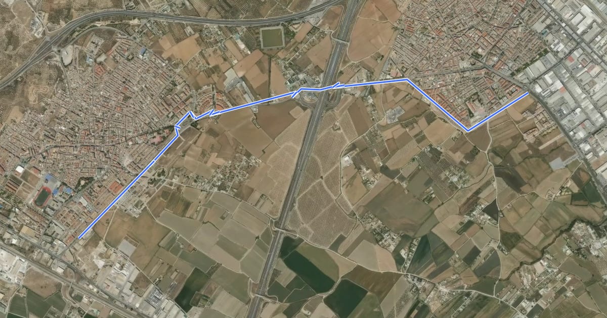 Маршрут Conexión Ciclista Santa Fe - Atarfe - Albolote - Maracena на спутниковом снимке