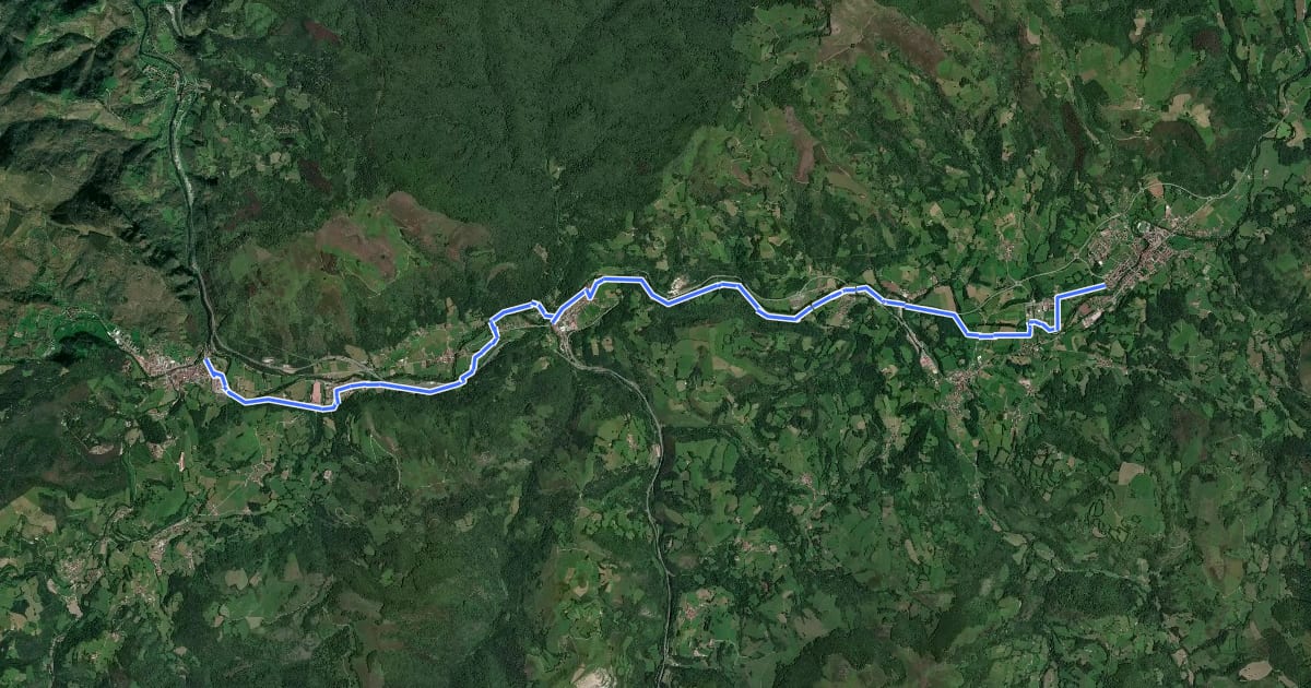 Маршрут Conexión Elizondo – EuroVelo 1 en Santesteban на спутниковом снимке