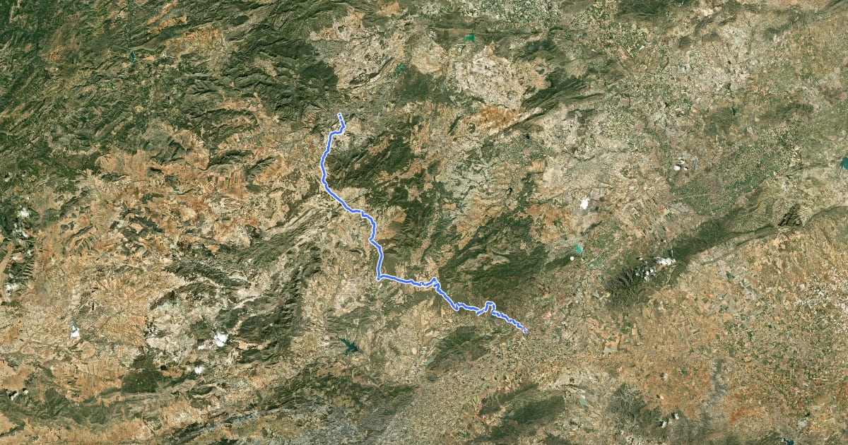 Маршрут Conexión Vías Verdes Totana - Caravaca на спутниковом снимке