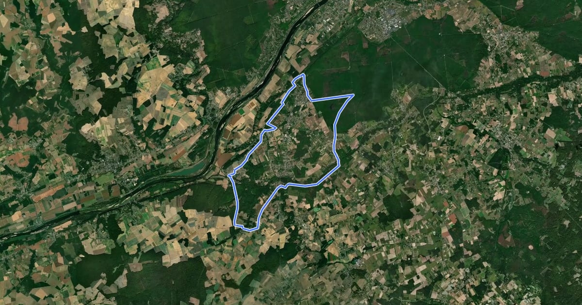 Маршрут Confluence de Loire на спутниковом снимке