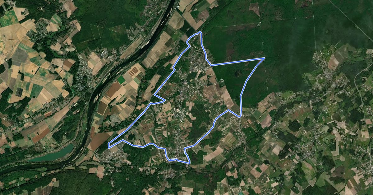Маршрут Confluence de Loire (Nord) на спутниковом снимке