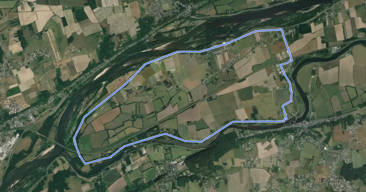 Маршрут Confluence Loire et Cher на спутниковом снимке