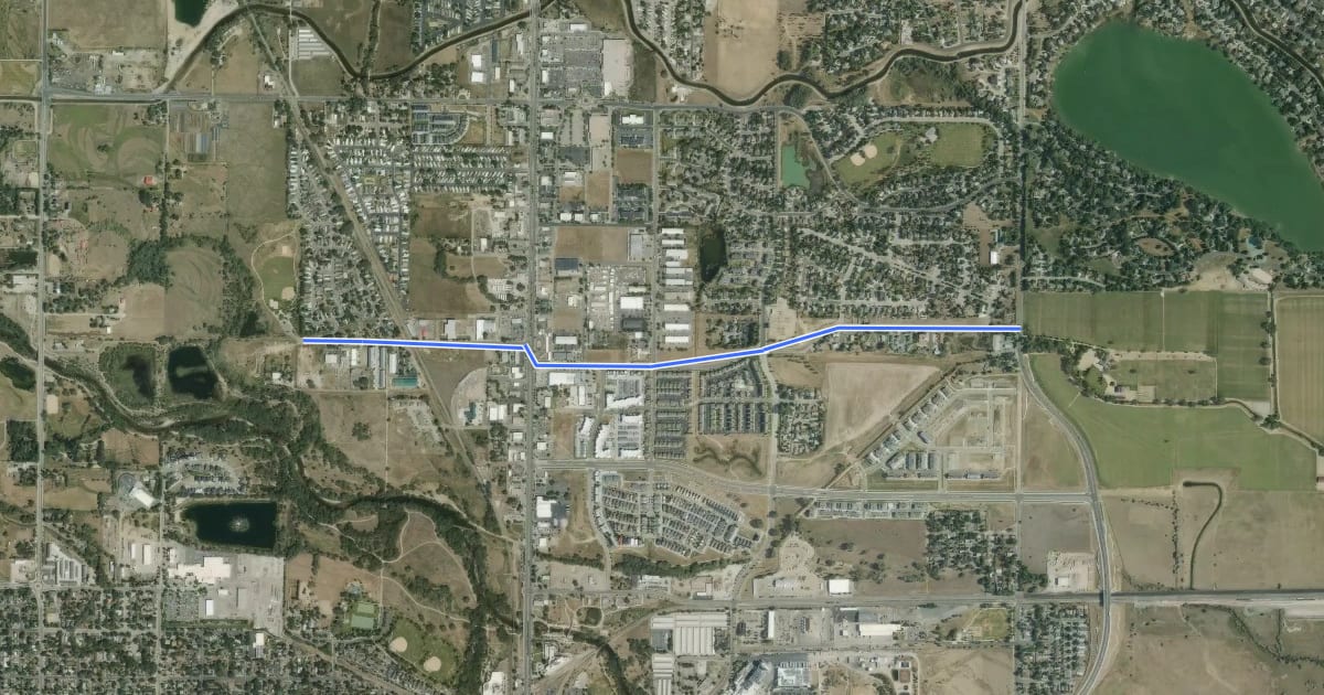 Маршрут Conifer Bikeway на спутниковом снимке