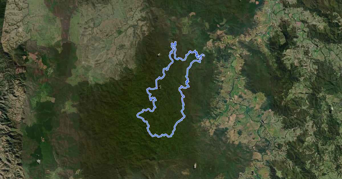 Маршрут Conondale Range Great Walk на спутниковом снимке