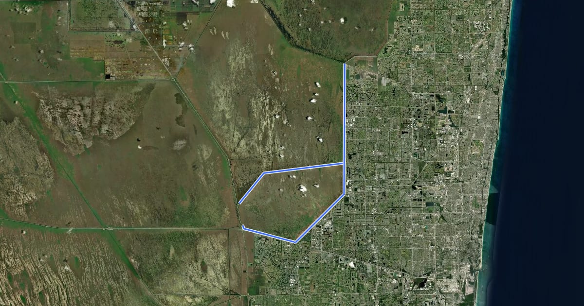 Маршрут Conservation Levee Greenway на спутниковом снимке