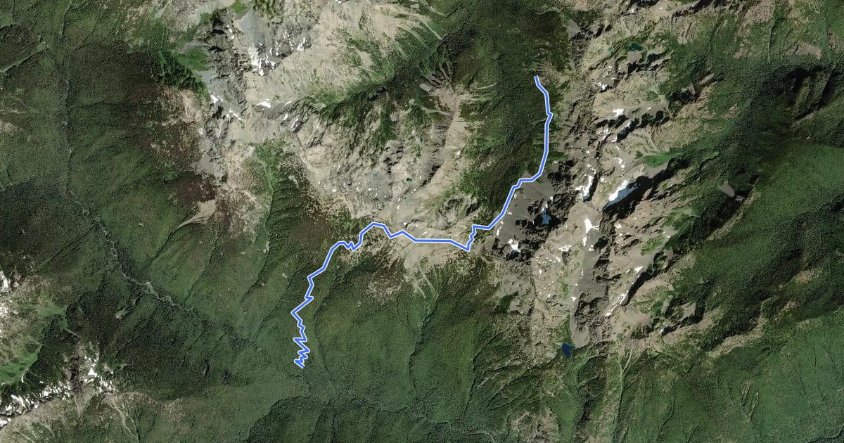 Маршрут Constance Pass Trail на спутниковом снимке