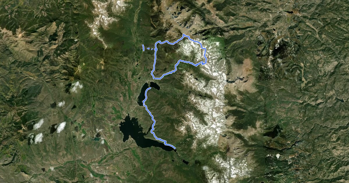 Маршрут Continental Divide National Scenic Trail - Rocky Mtn Park на спутниковом снимке