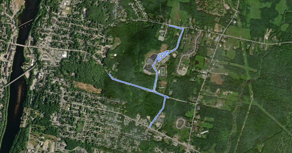 Маршрут Cony Cycle and Foot Paths на спутниковом снимке