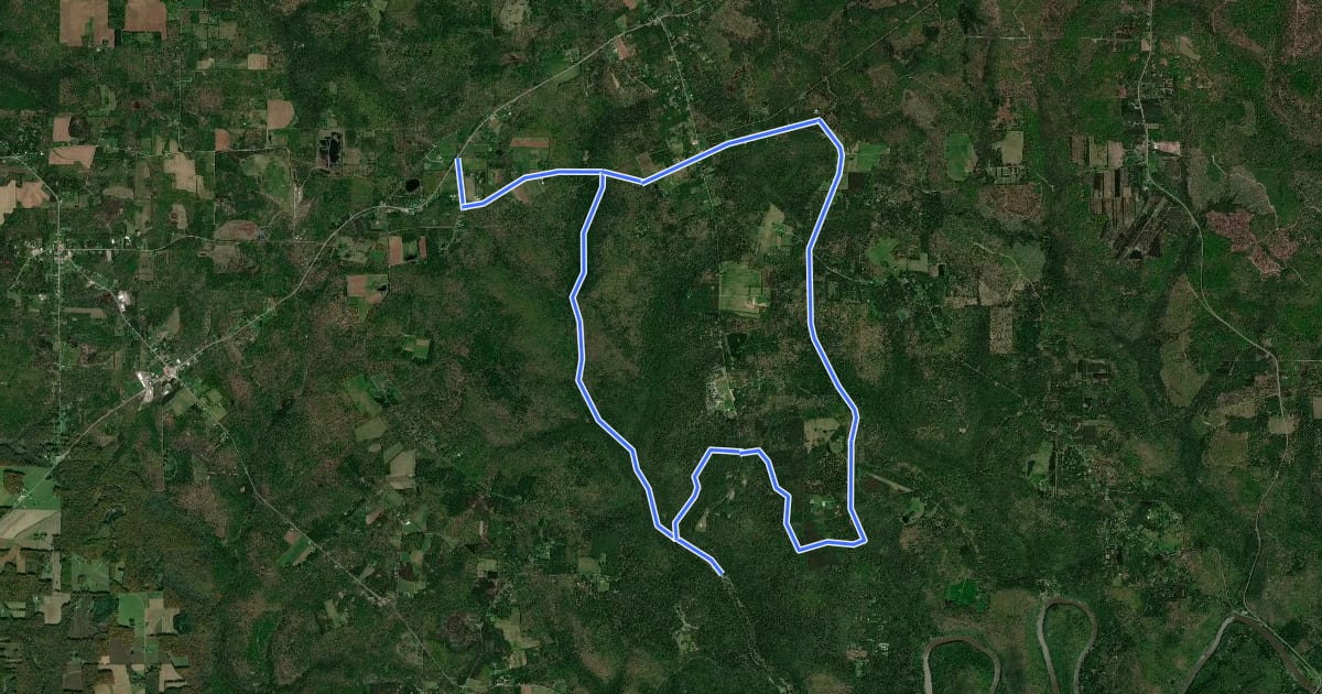 Маршрут Cook Forest State Park на спутниковом снимке
