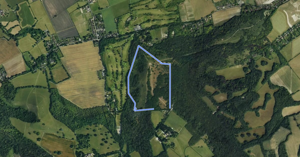 Маршрут Coombe Hill Purple Route на спутниковом снимке