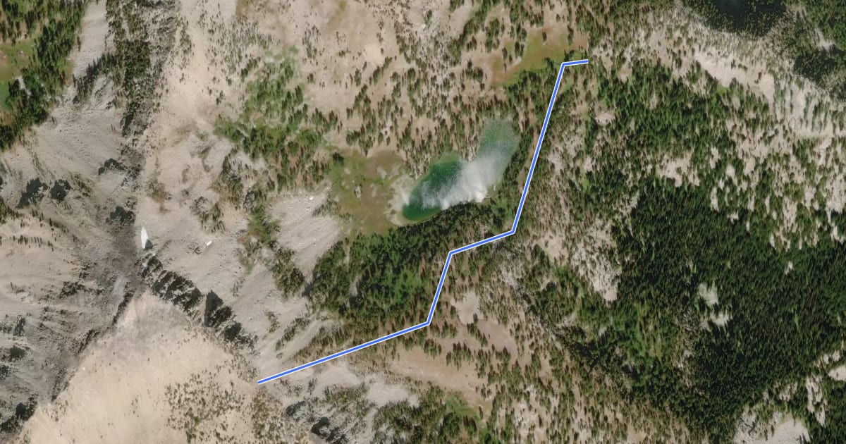 Маршрут Cooney Lake Trail на спутниковом снимке