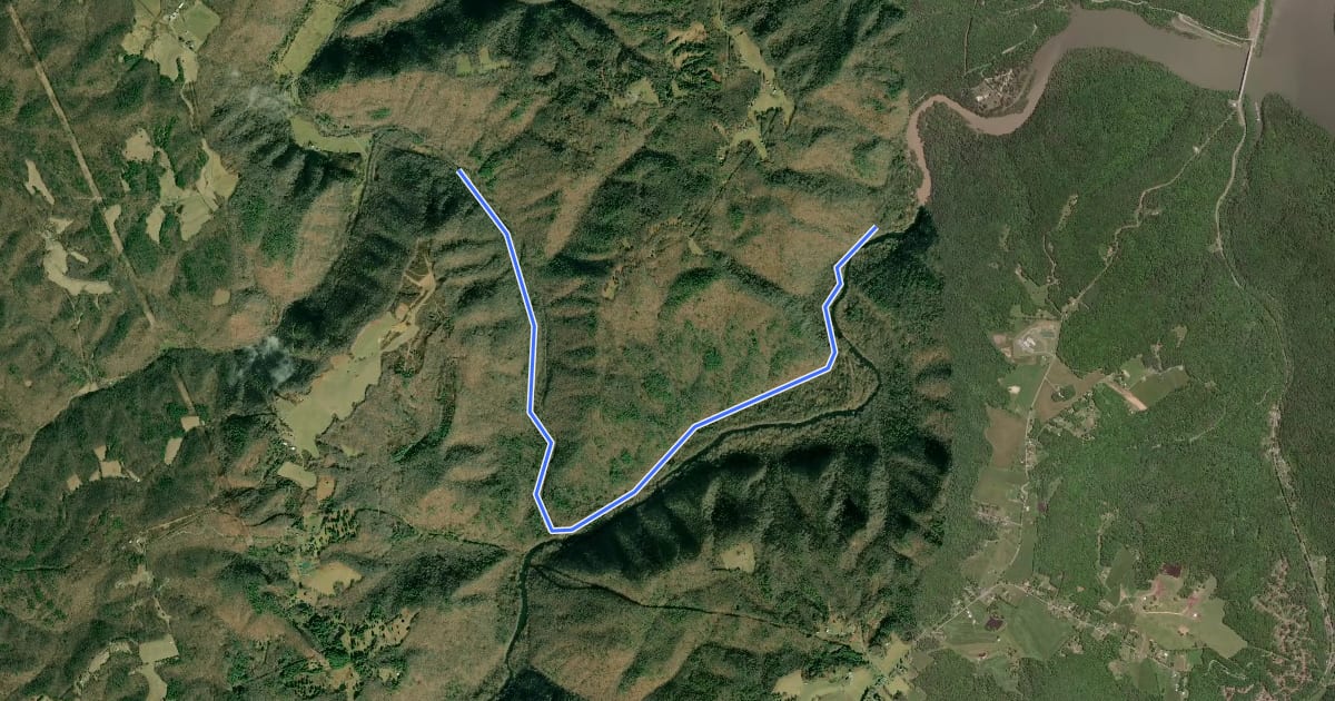 Маршрут Coopers Mill Trail на спутниковом снимке