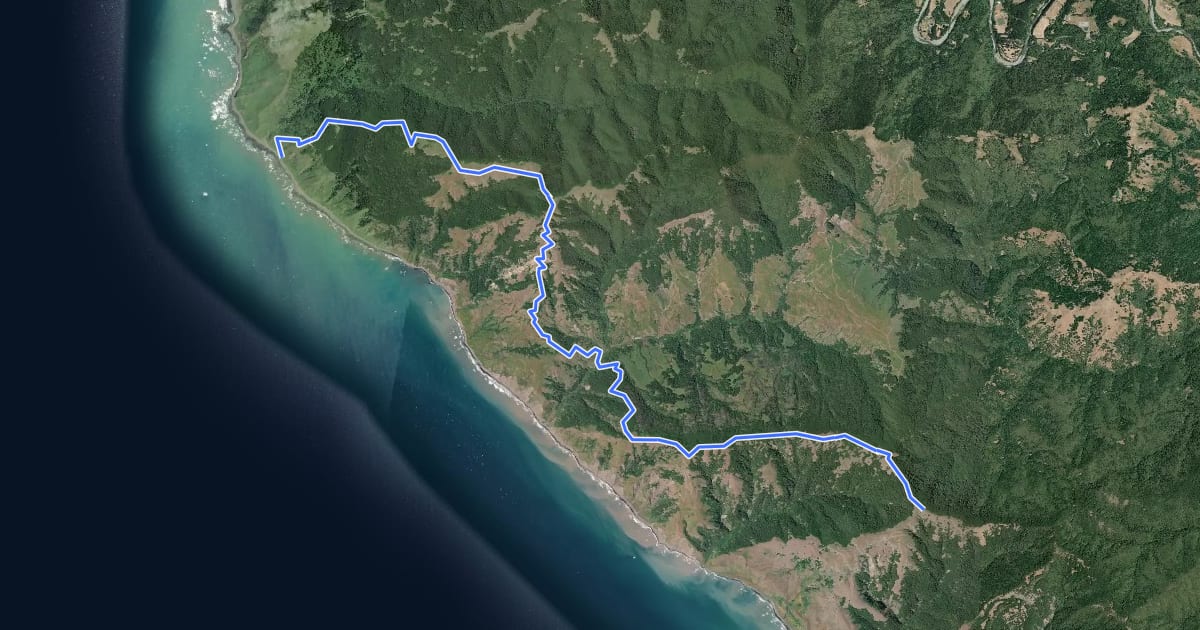 Маршрут Cooskie Creek Route на спутниковом снимке