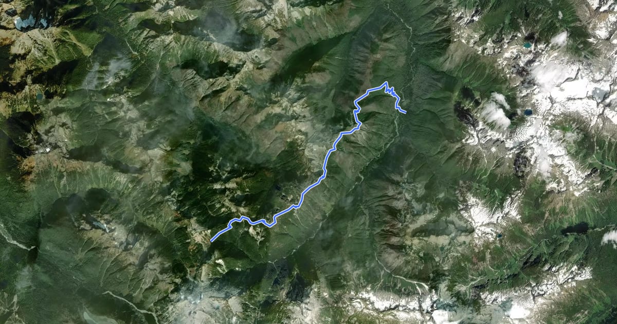 Маршрут Copper Ridge Trail на спутниковом снимке