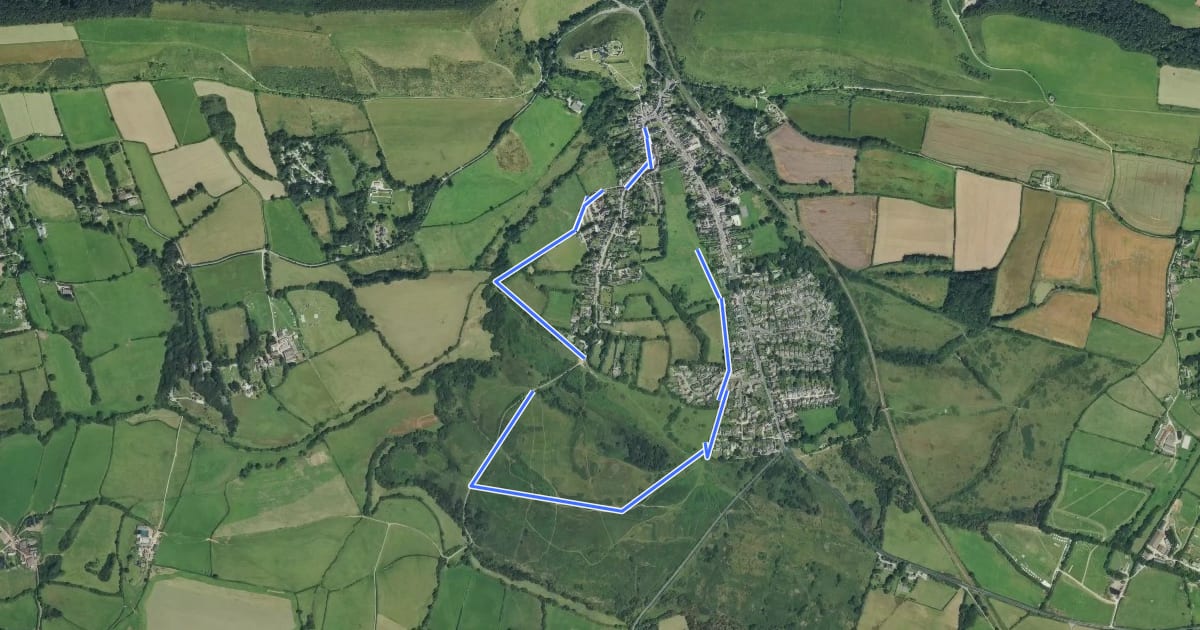 Маршрут Corfe Common History Walk, Corfe Castle на спутниковом снимке