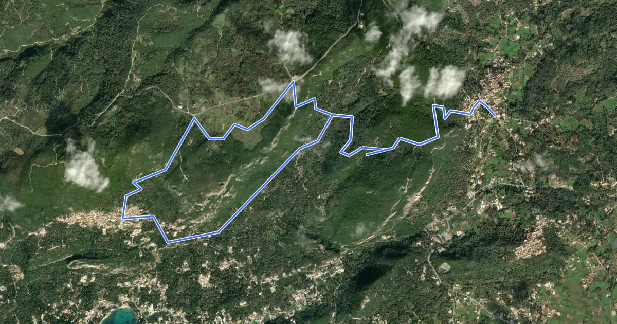 Маршрут Corfu Paths CC11 на спутниковом снимке
