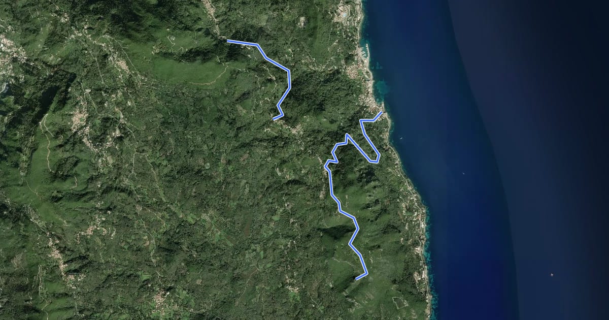 Маршрут Corfu Trail Alternative на спутниковом снимке