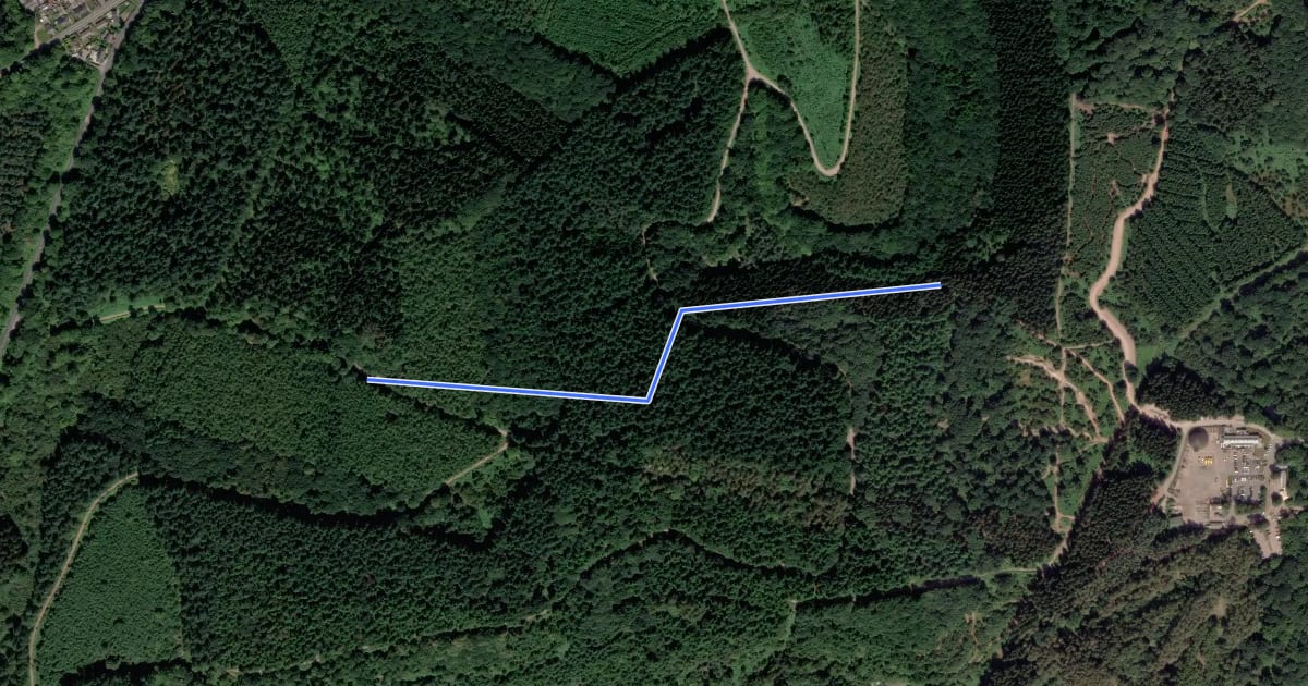 Маршрут Corkscrew на спутниковом снимке