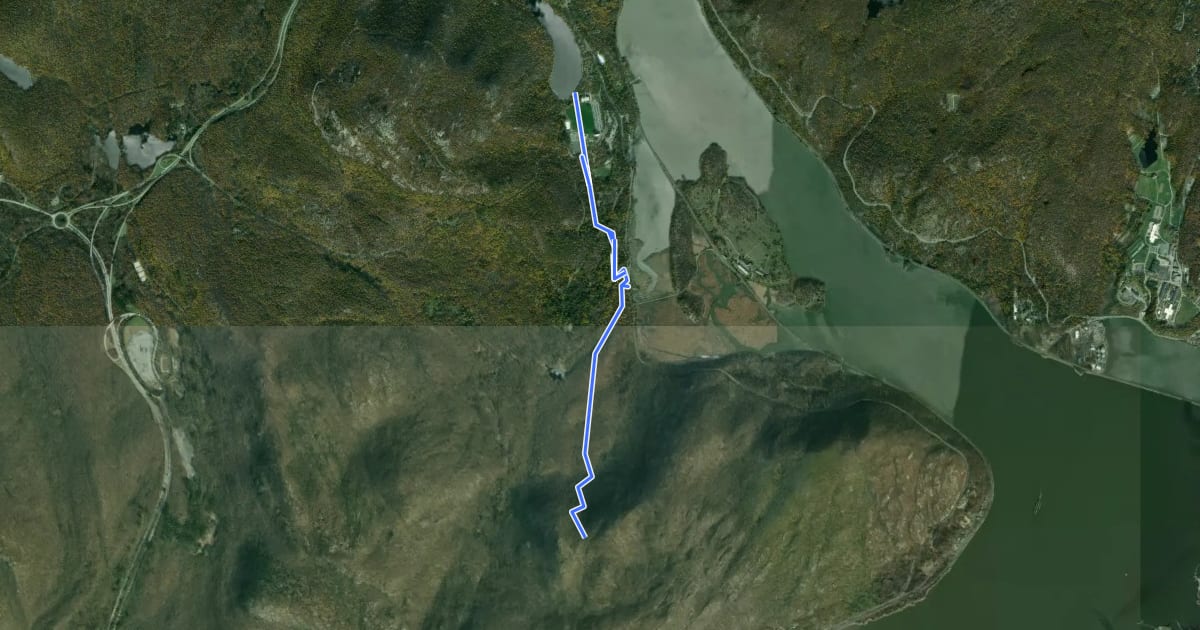 Маршрут Cornell Mine Trail на спутниковом снимке