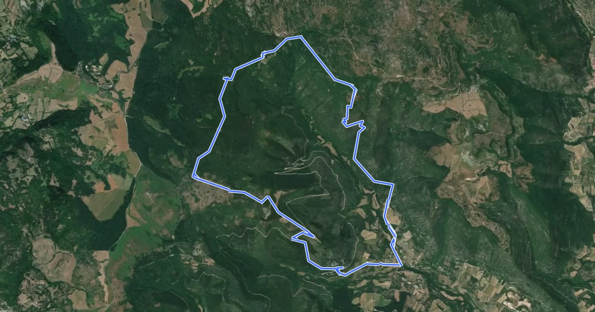 Маршрут Corniches de Lauroux на спутниковом снимке