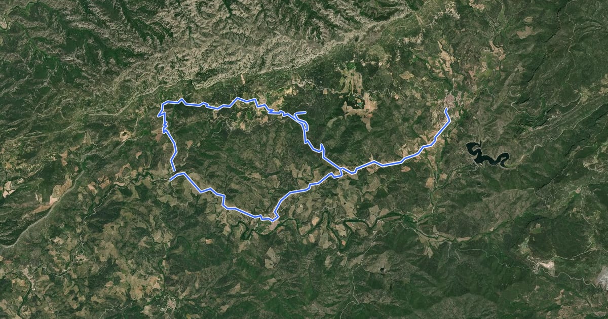 Маршрут Cornudella de Montsant - Poboleda - Escaladei - La Morera de Montsant - Cornudella de Montsant на спутниковом снимке