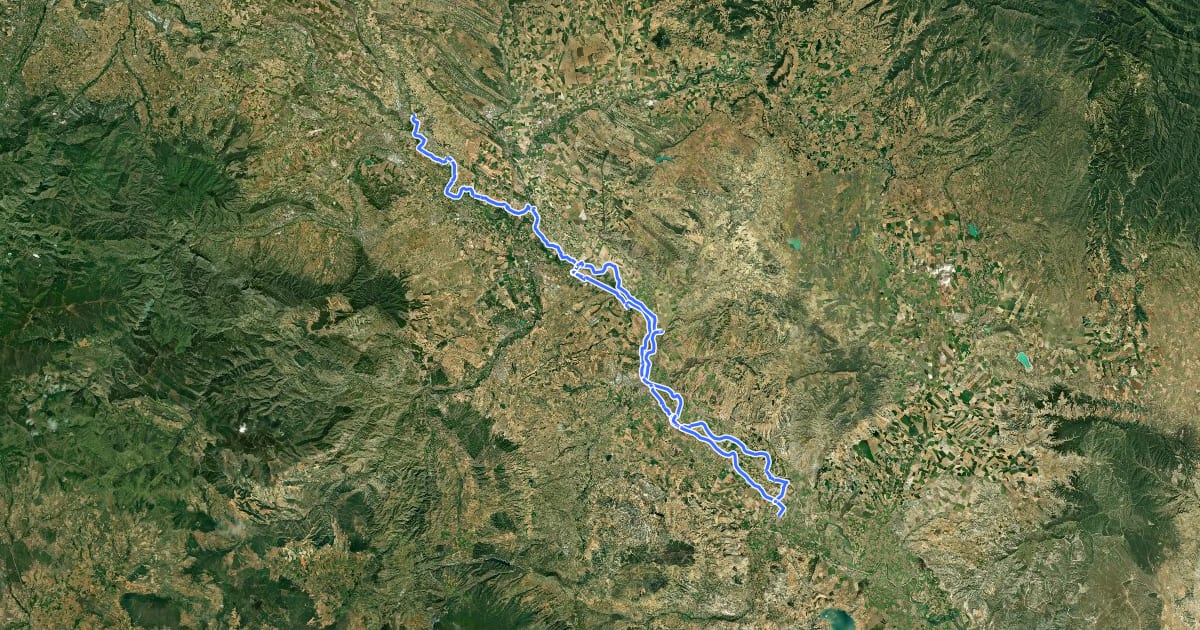 Маршрут Corredor Verde del Ebro на спутниковом снимке