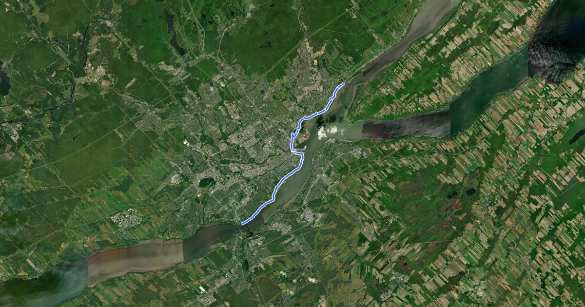 Маршрут Corridor du Littoral на спутниковом снимке