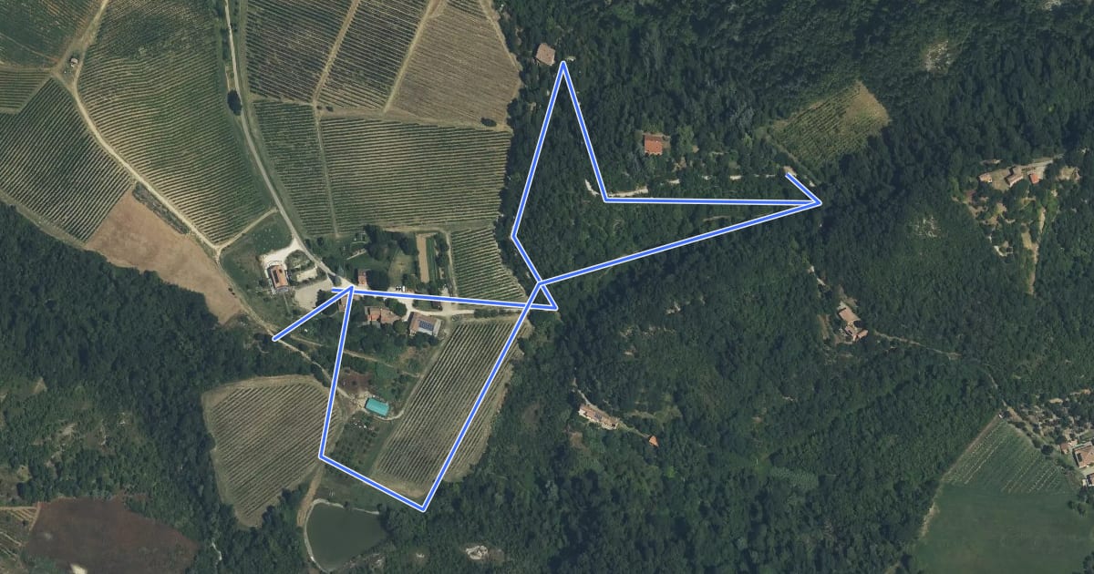 Маршрут Corte d'Aibo e Le Pendici di Monte Morello на спутниковом снимке