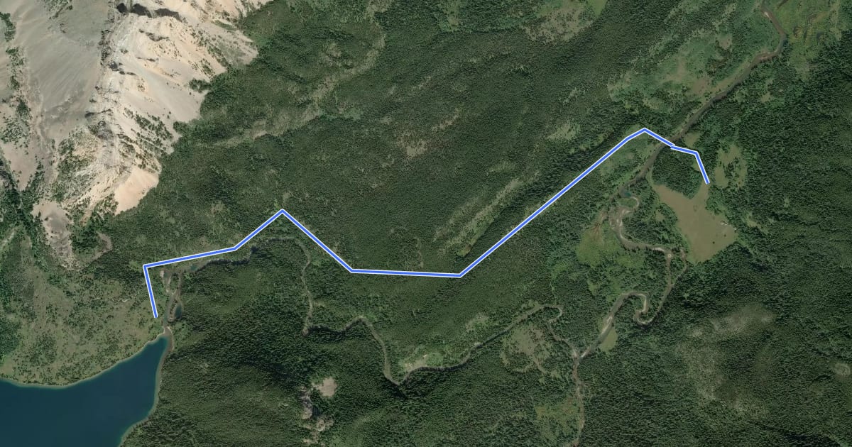 Маршрут Cosley Lake Cutoff на спутниковом снимке