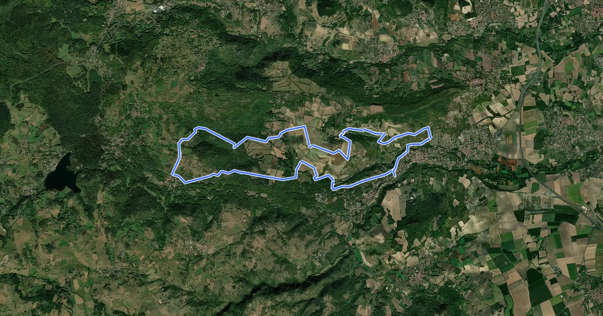 Маршрут Coteaux de la Serre на спутниковом снимке