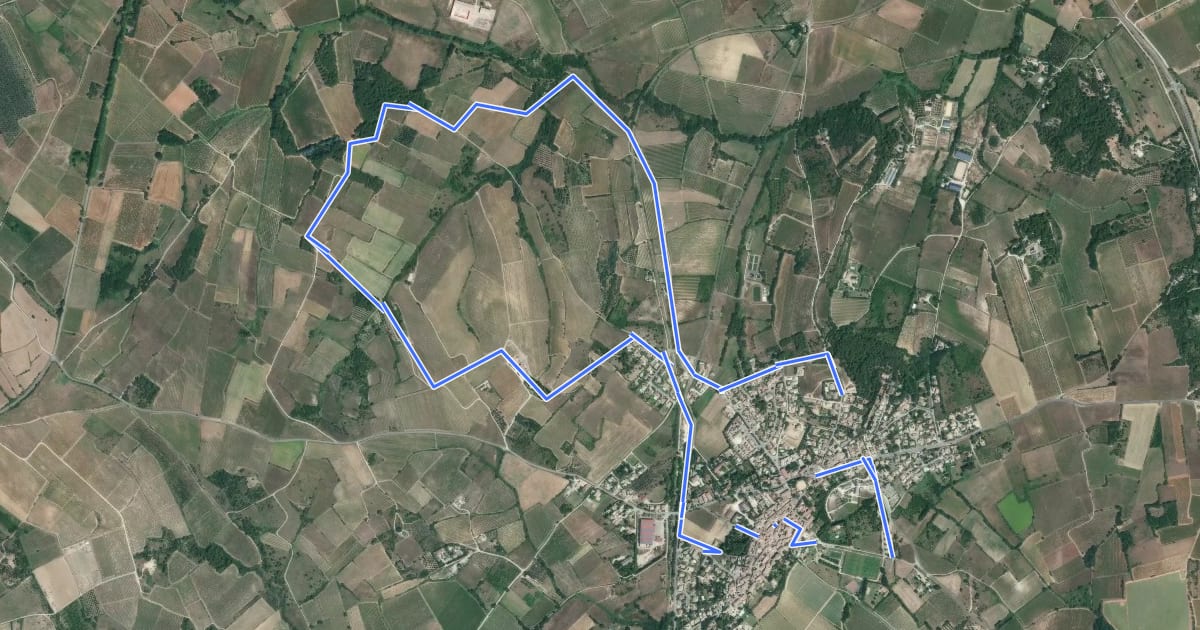 Маршрут Coteaux de Saint-Christol на спутниковом снимке