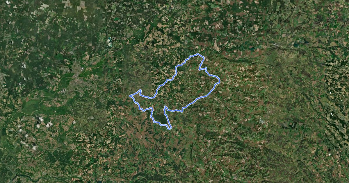 Маршрут Coteaux et vallons de Chalosse на спутниковом снимке