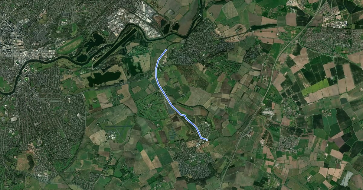 Маршрут Cotgrave Greenway на спутниковом снимке
