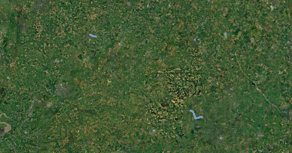 Маршрут Cotswold Line Cycle Route (under development) на спутниковом снимке