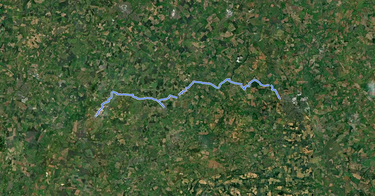 Маршрут Cotswold Link на спутниковом снимке