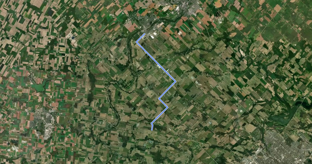 Маршрут Cottontail Road Trail (cycling) на спутниковом снимке