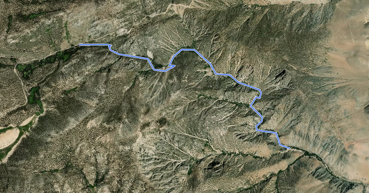 Маршрут Cottonwood Canyon Trail на спутниковом снимке