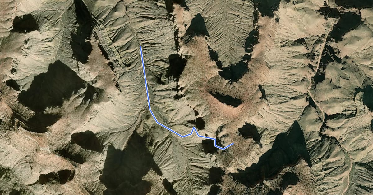 Маршрут Cottonwood Creek Trail на спутниковом снимке
