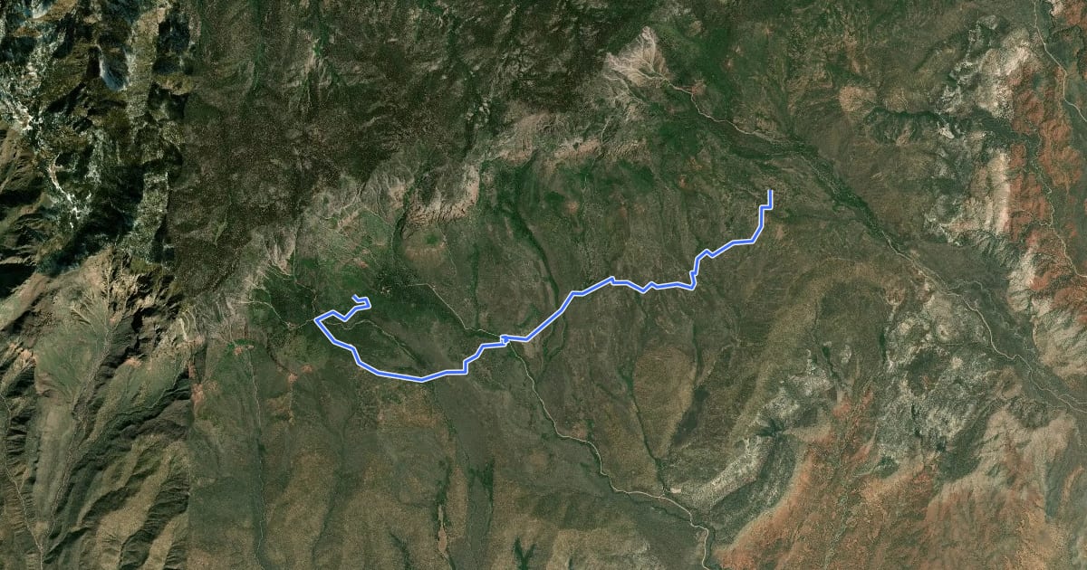 Маршрут Cottonwood-Harmon Trail на спутниковом снимке