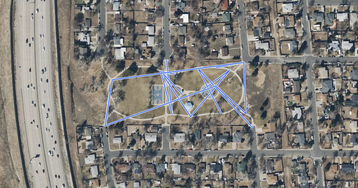 Маршрут Cottonwood Park Path на спутниковом снимке