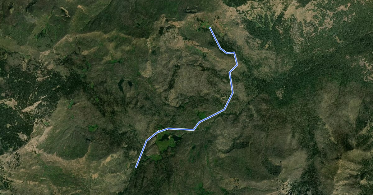 Маршрут Cougar Valley Trail на спутниковом снимке