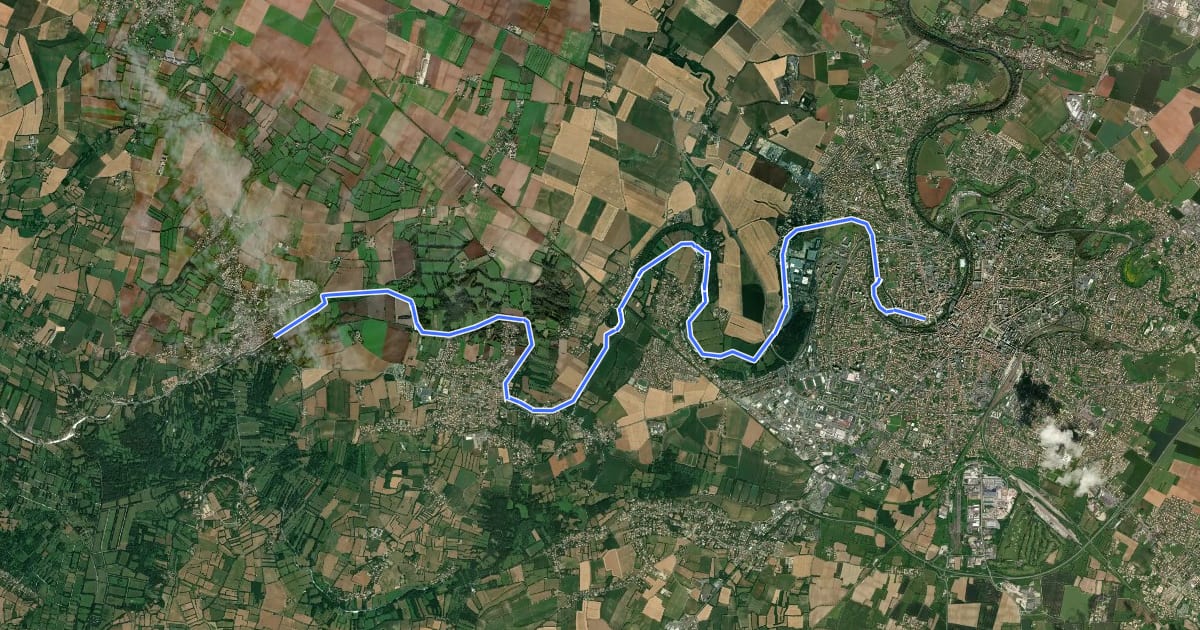 Маршрут Coulée verte de Niort à Coulon на спутниковом снимке