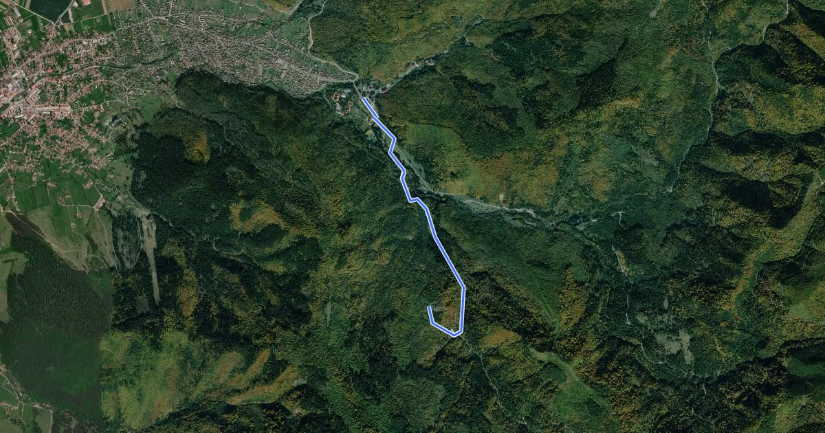 Маршрут Covasna - Cetatea Zînelor на спутниковом снимке