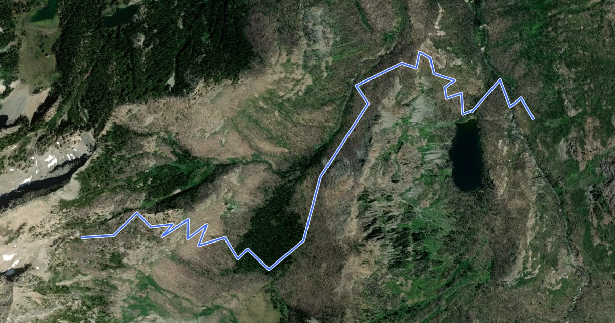 Маршрут Cow Creek Trail на спутниковом снимке